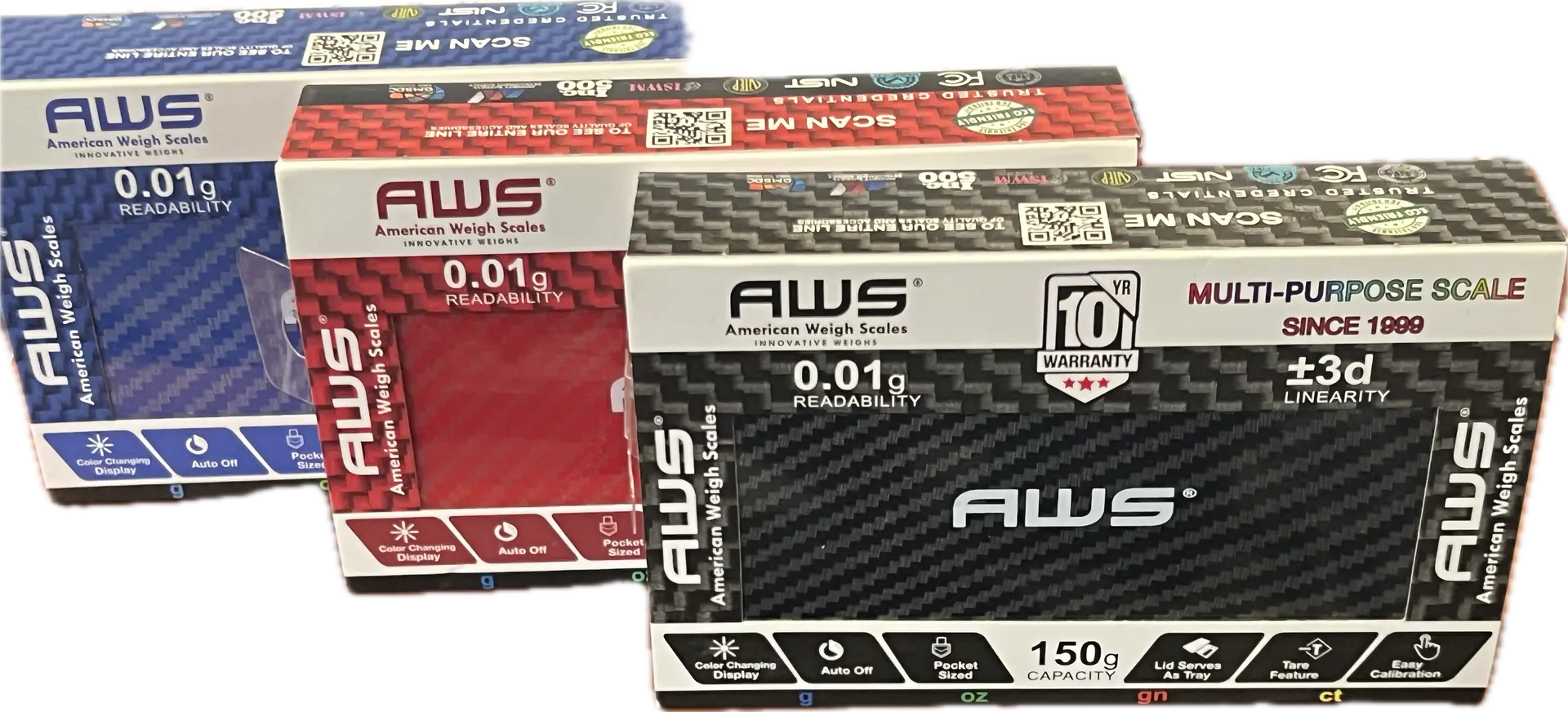 SCALE AWS SERIES 150G X 0.01G CARBON FIBER