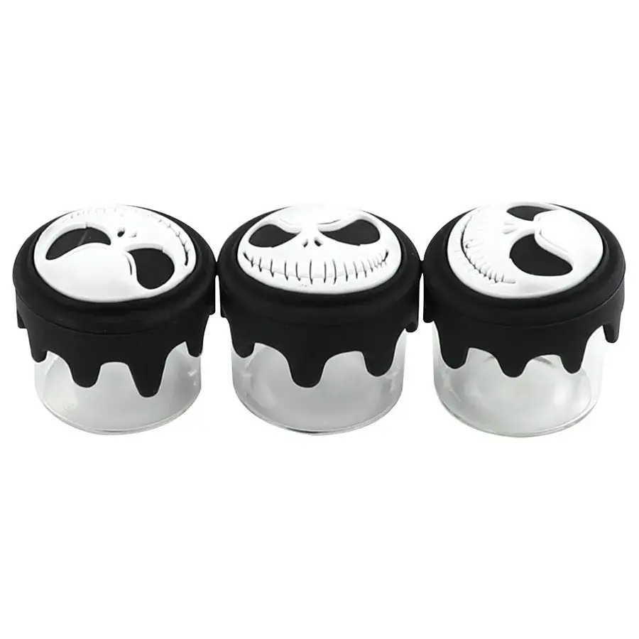 [Q-3382] SILICONE CONTAINER WITH GLASS BASE (JACK SKELETON)