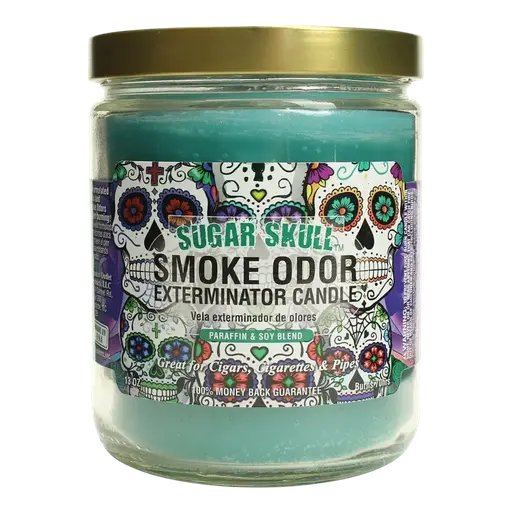 [Q-3568-27] SMOKE ODOR CANDLE 13OZ (Sugar Skull)