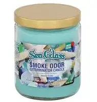 [Q-3568-44] SMOKE ODOR CANDLE 13OZ (Sea Glass)