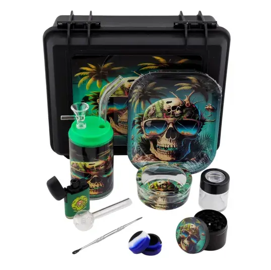 [T-1501-02] Smoking Kit Round Pot Suitcase Kit (Design 2)