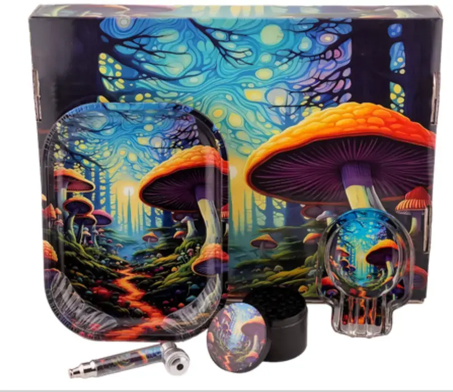 [T-1503-02] Smoking Kit Skull Ashtray 4-Piece kit (Design 2)