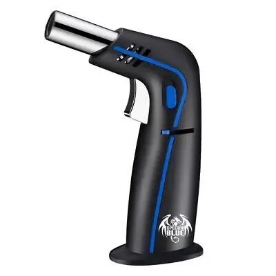 [Q-3617] SPECIAL BLUE ZION ADJUSTABLE FLAME BUTANE TORCH LIGHTER (Black)