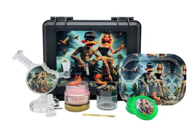 [T-1517-08] SUITECASE WITH COOKIE WATERPIPE W/ CANDLE (Design 8)