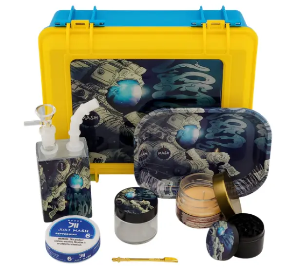 [T-1516-01] SUITECASE WITH JUICE BOX WATERPIPE W/ CANDLE (Design 4)