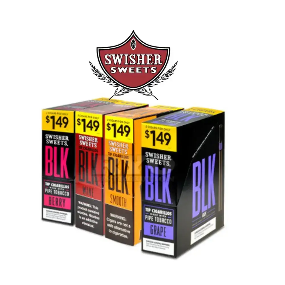 [T-1538-02] Swisher Sweet BLK 2 For $1.49 Display of 15 (Cherry)