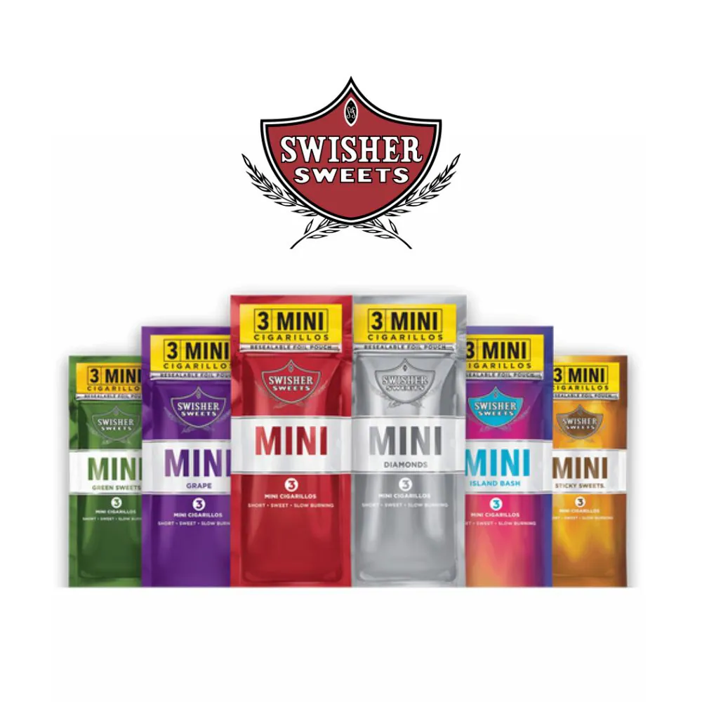 [T-1619-07] Swisher Sweet MINI Cigarillos 3/$2 Display of 15 (Stick Sweet)
