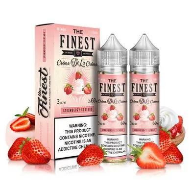[Q-3674-29] THE FINEST 2X60ML (0mg, Strawberry Custard)
