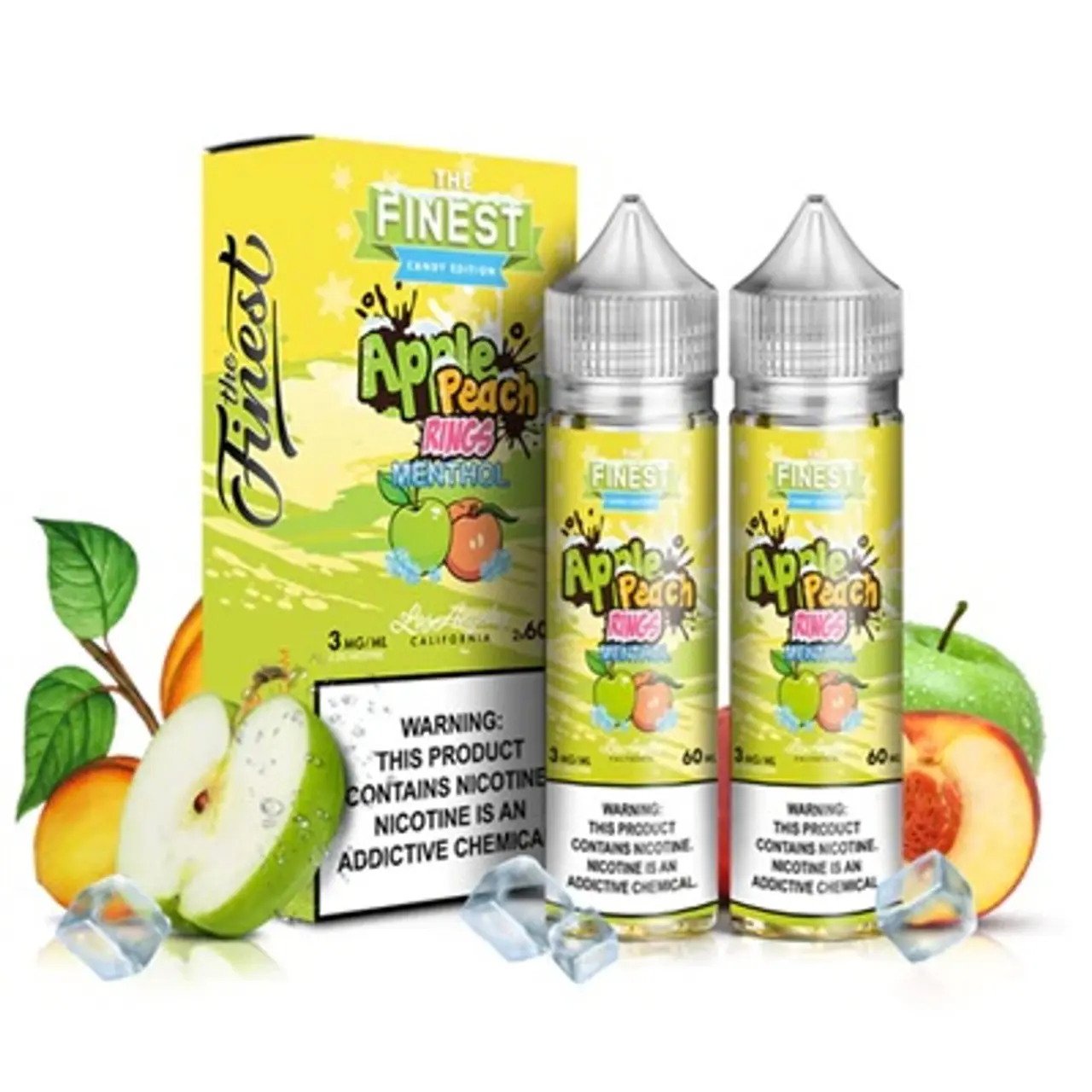 [Q-3674-19] THE FINEST 2X60ML (0mg, Apple Peach Sour Menthol)