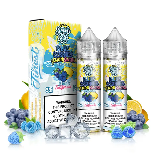 [Q-3674-24] THE FINEST 2X60ML (6mg, Blue Berries Lemon Swirl Menthol)