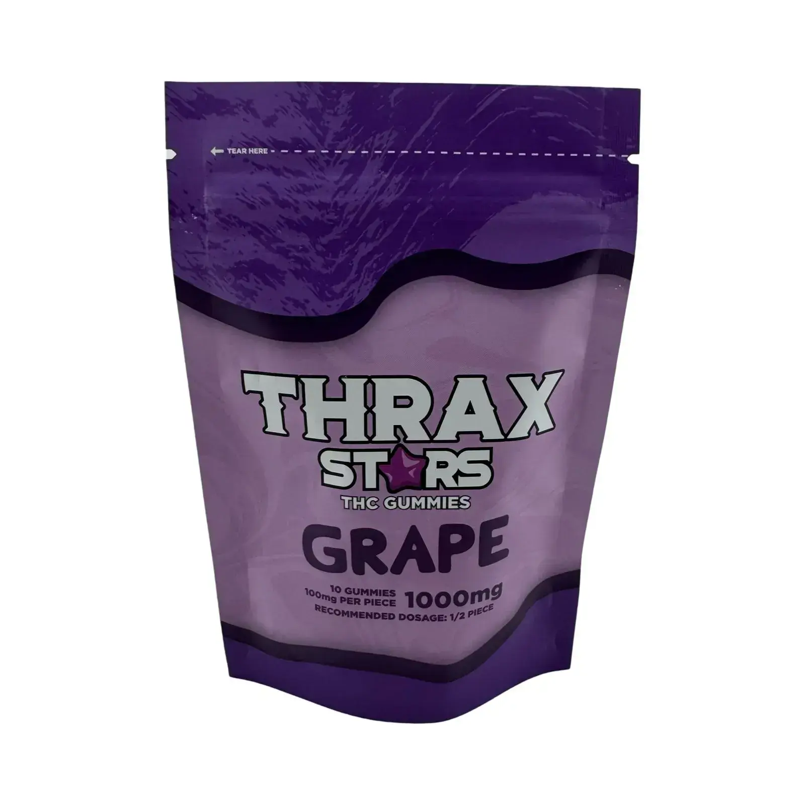 [Q-4774-06] THRAX GUMMIES 10 STARS Delta 8 1000MG (Grape)