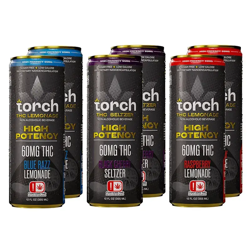 [T-1467-06] Torch Drink D9 High Potency Original 4-Pack 60MG (Black Cherry Seltzer)