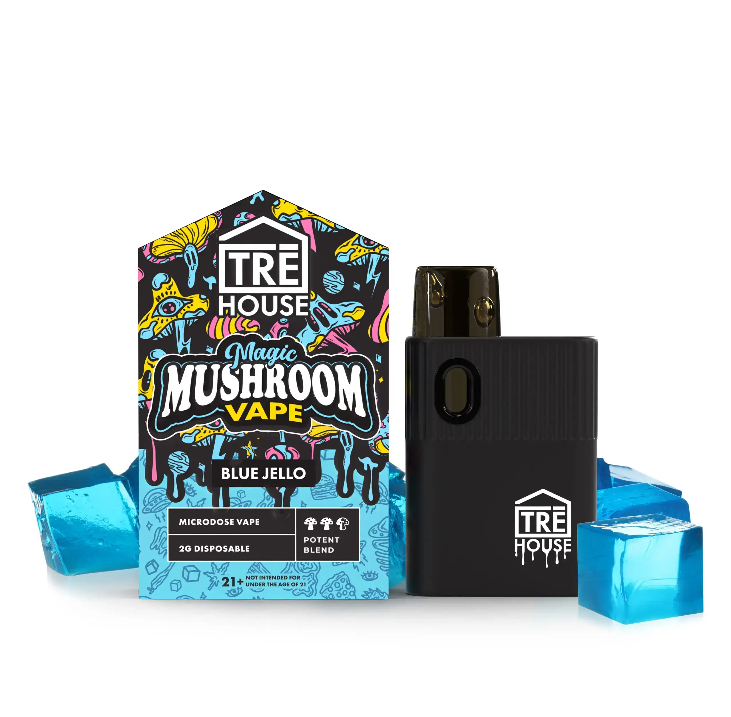 [Q-4358-02] TRE HOUSE MUSHROOM 2G DISPOSABLE 6PK a Box (Blue Jello)