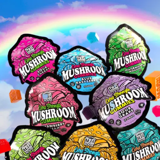 [T-1521-08] TRE HOUSE MUSHROOM Extra Strength GUMMIES 15ct 10PK Box (Sour Grape)