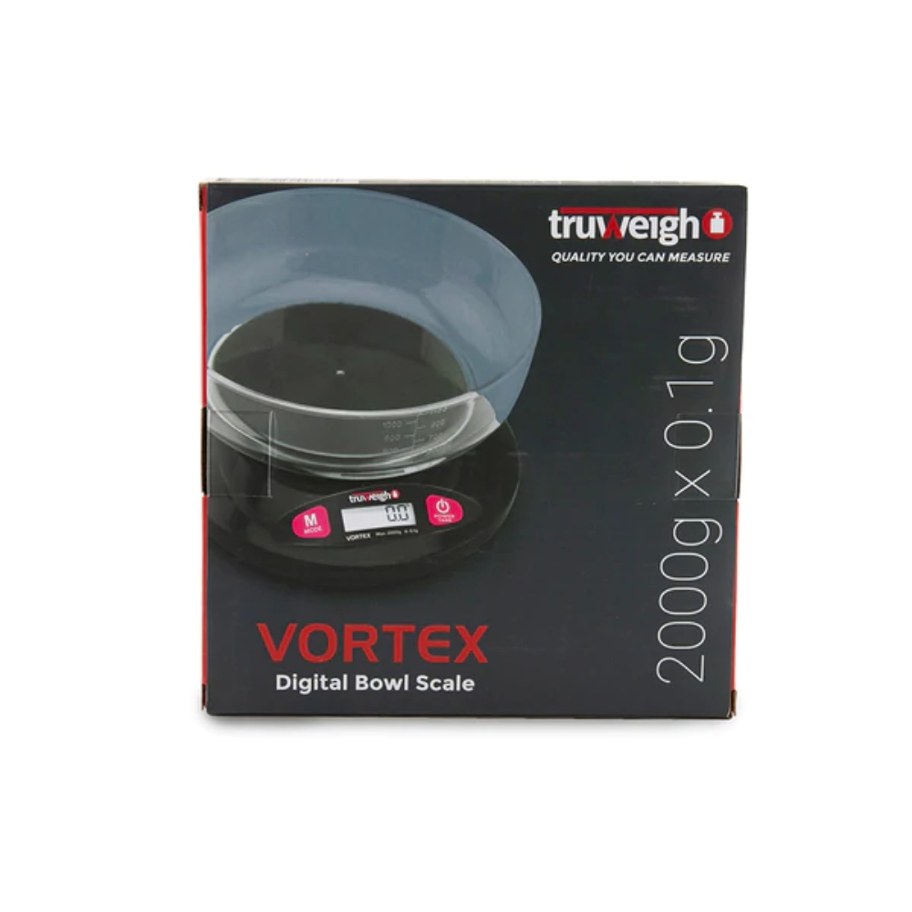 TRUWEIGH VORTEX DIGITAL BOWL SCALE 2000G X 0.1G BLACK