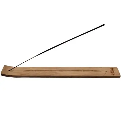 US Made Wooden Incense Burner w/Curved End Light Stain 12pk