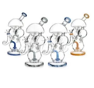 WATER PIPE 11.8 inches big recycler showerhead perc + disc perc coil diffuser mixed colors