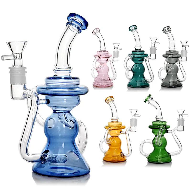 WATERPIPE 8.3" RECYCLER OIL RIG MULTI COLOR
