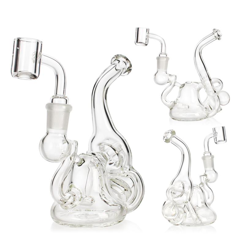 Waterpipe Recycler Oil Rig with a quartz banger
