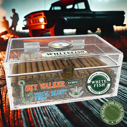 [T-1352-02] White Fish With Humidor 7G PreRoll THC-P 25PK (OG Kush)
