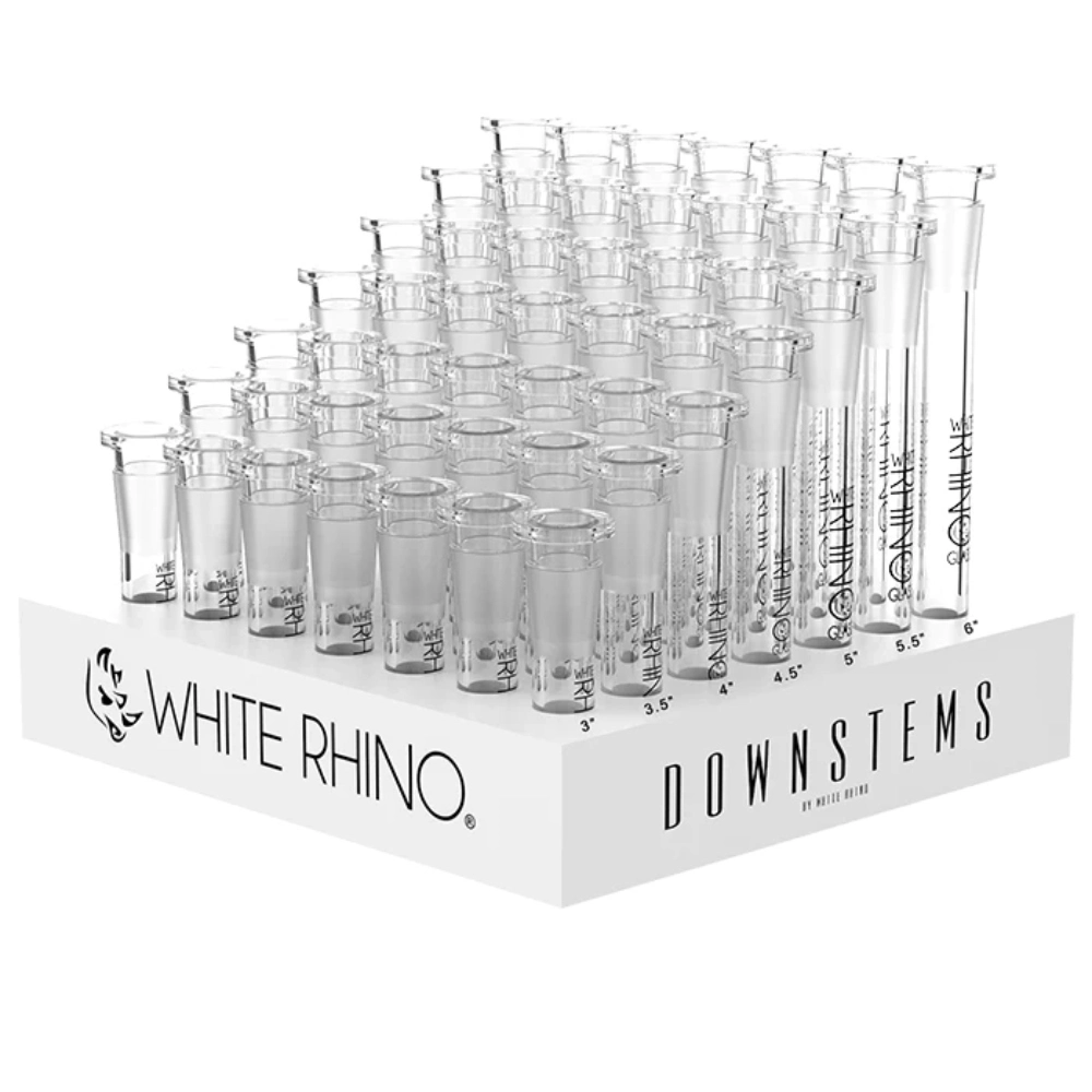 WHITE RHINO 19/14 GLASS ON GLASS DOWNSTEM - 49 COUNT DISPLAY