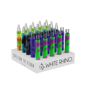 WHITE RHINO CHILLUM TO STRAW Original Pyrex 25CT