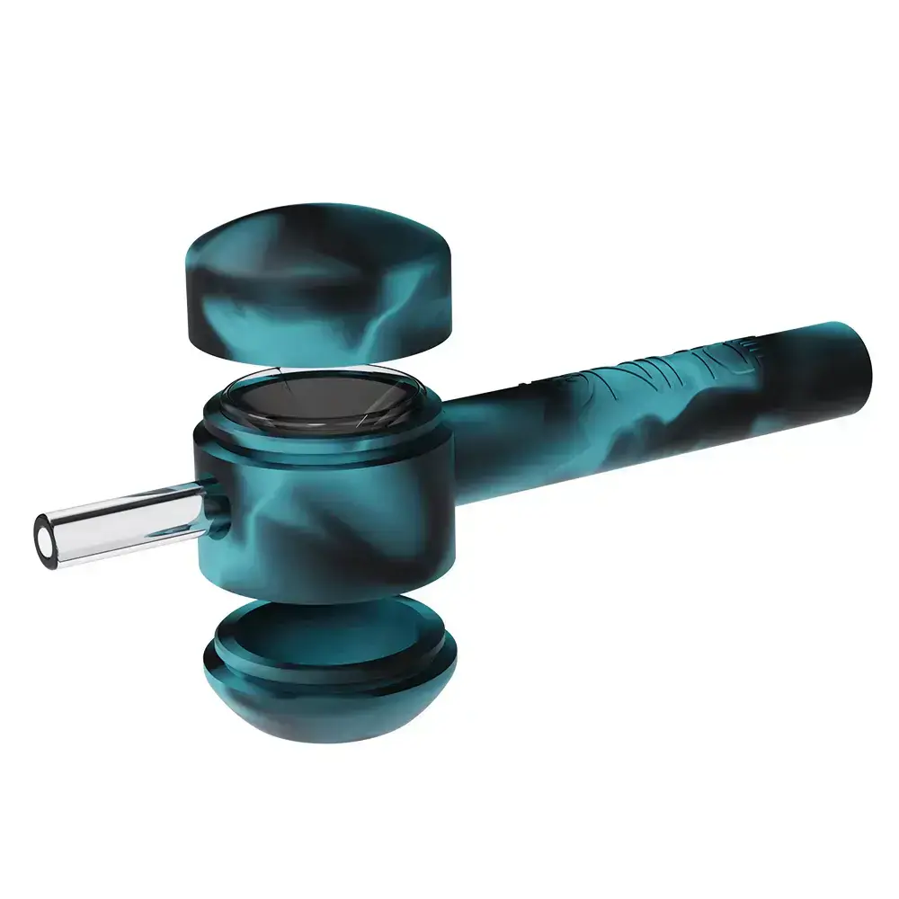 [Q-4032] WHITE RHINO HANDPIPE TO STRAW ORIGINAL (TURQUOISE BLACK)