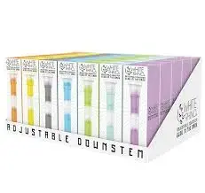 [Q-4037-03] WHITE RHINO SILICONE DOWNSTEM - 35 COUNT DISPLAY (Glow In Dark)