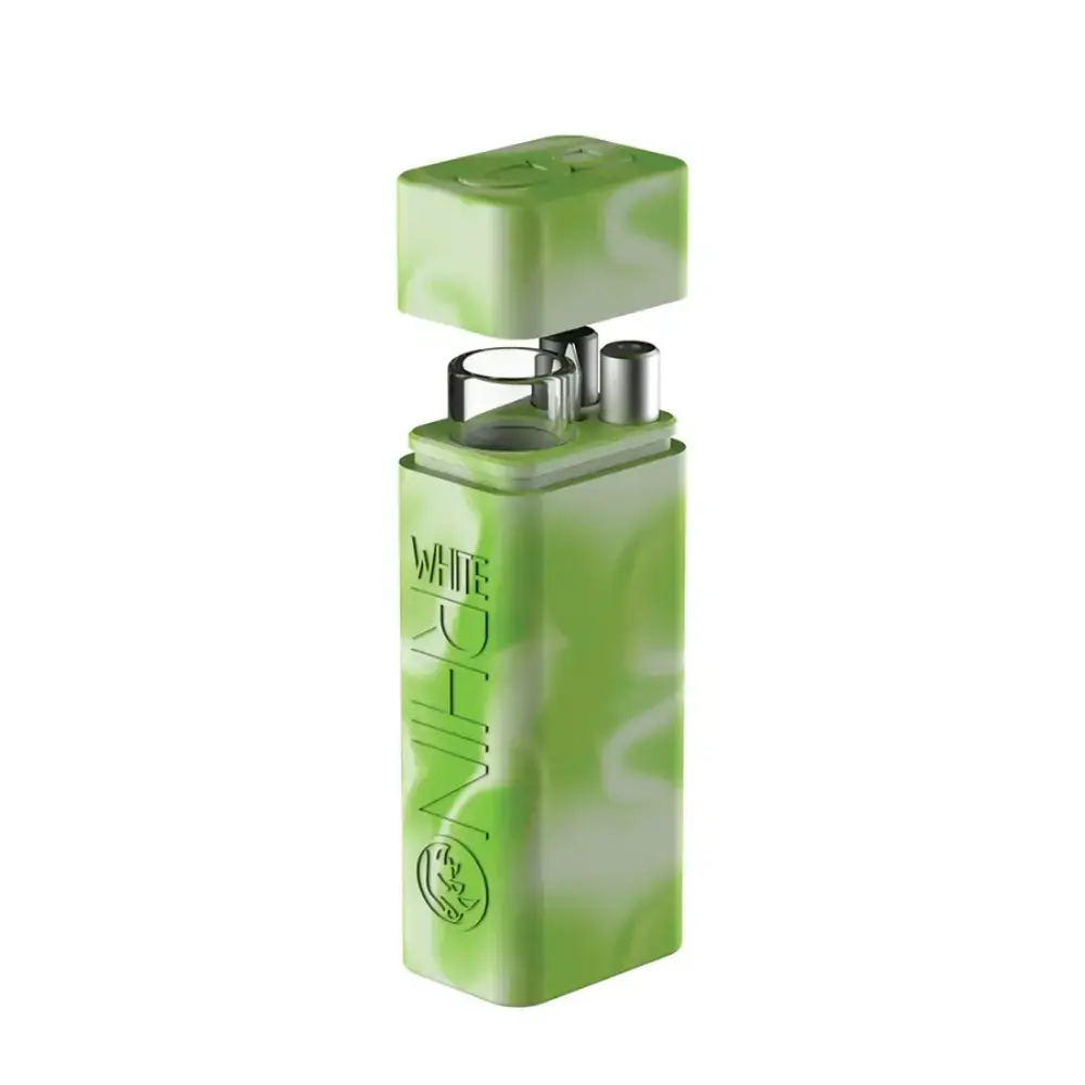 [Q-4039] WHITE RHINO SILICONE DUGOUT GLOW IN THE DARK (Green White)