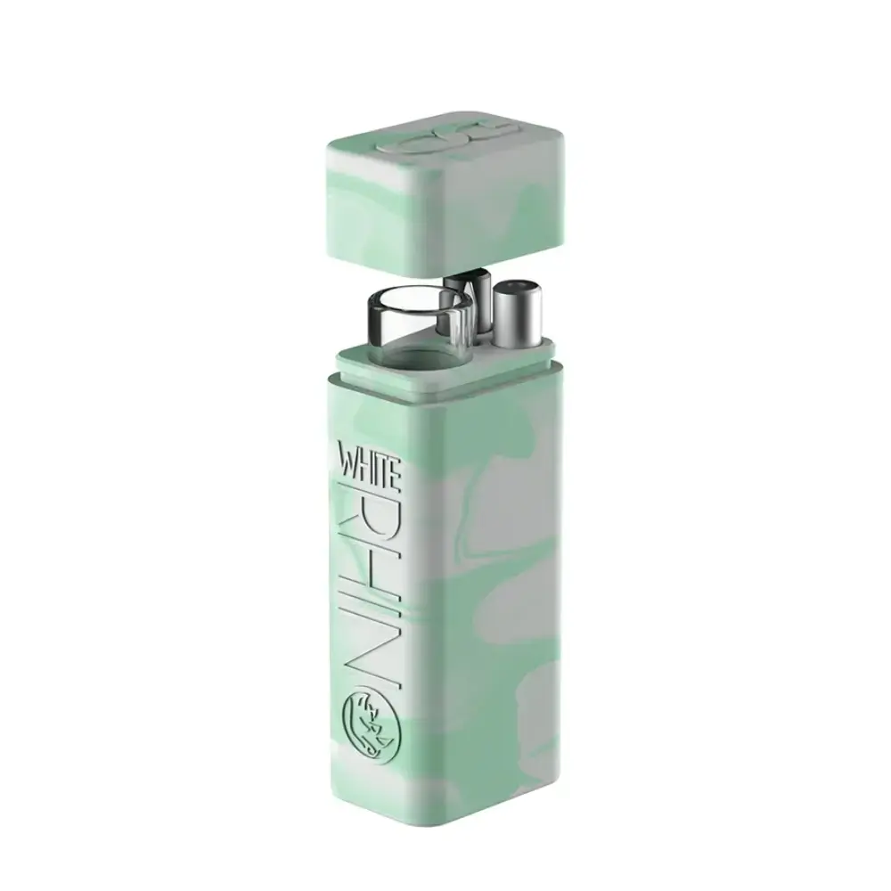 [Q-4040] WHITE RHINO SILICONE DUGOUT GLOW IN THE DARK (Mint White)