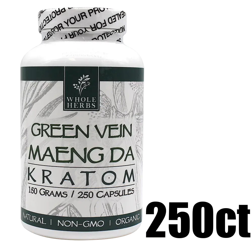 [Q-4050-05] WHOLE HERBS KRATOM 250CT (Green Vein Maeng Da)