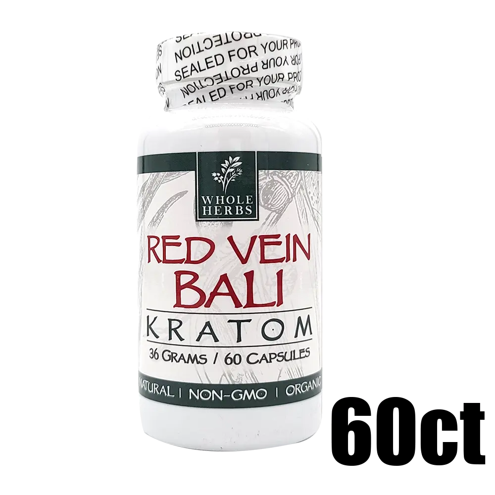 [Q-4052-02] WHOLE HERBS KRATOM 60CT (Red Vein Bali)