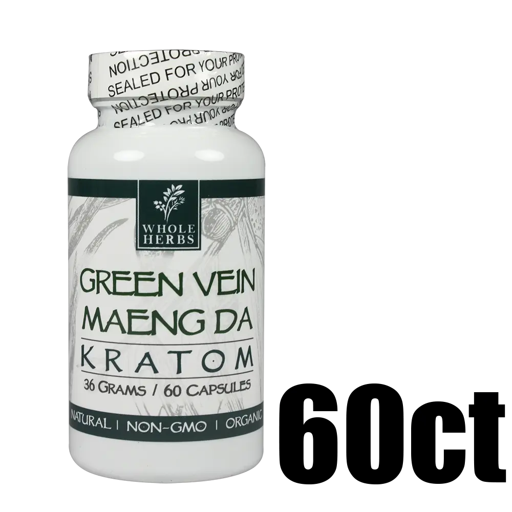 [Q-4052-07] WHOLE HERBS KRATOM 60CT (Green Vein Maeng Da)