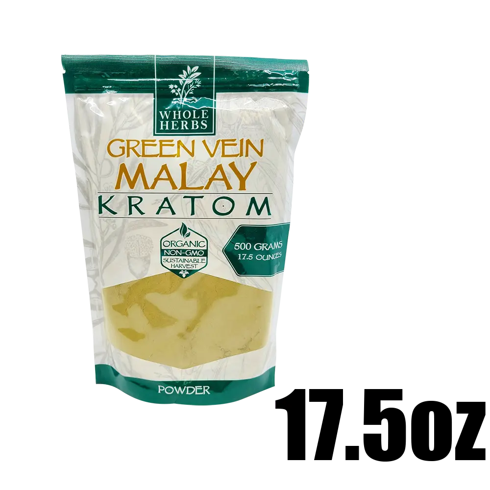 [Q-4053-03] WHOLE HERBS KRATOM POWDER 17.5OZ (Green Vein Malay)