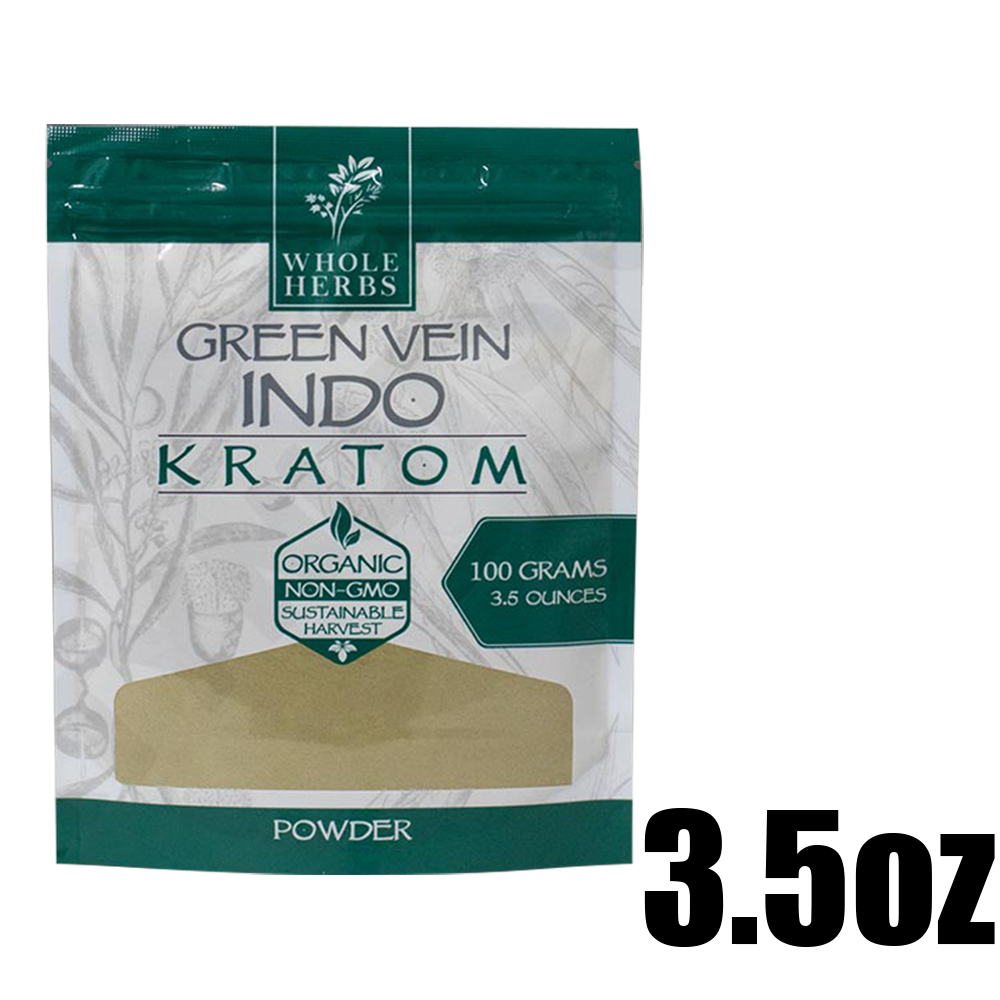 [Q-4054-01] WHOLE HERBS KRATOM POWDER 3.5OZ (Green Vein Maeng Da)