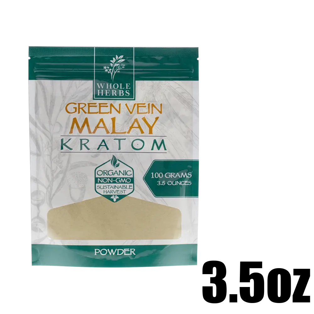 [Q-4054-03] WHOLE HERBS KRATOM POWDER 3.5OZ (Green Vein Malay)