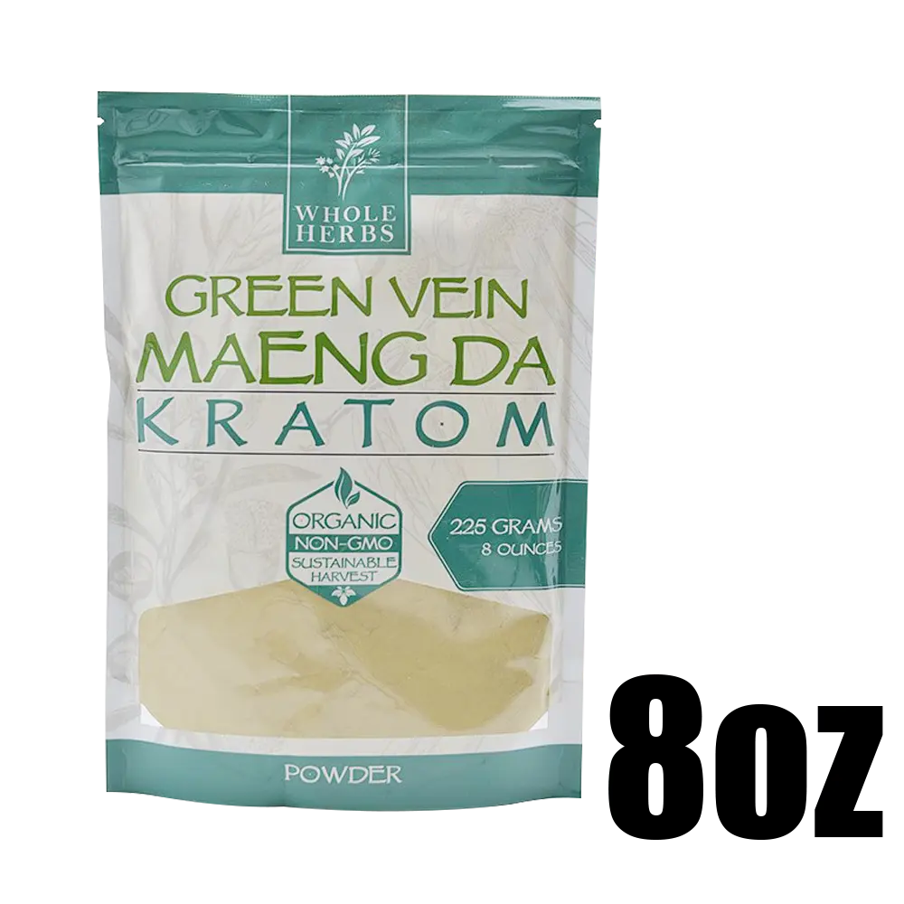 [Q-4055-02] WHOLE HERBS KRATOM POWDER 8OZ (Green Vein Maeng Da)