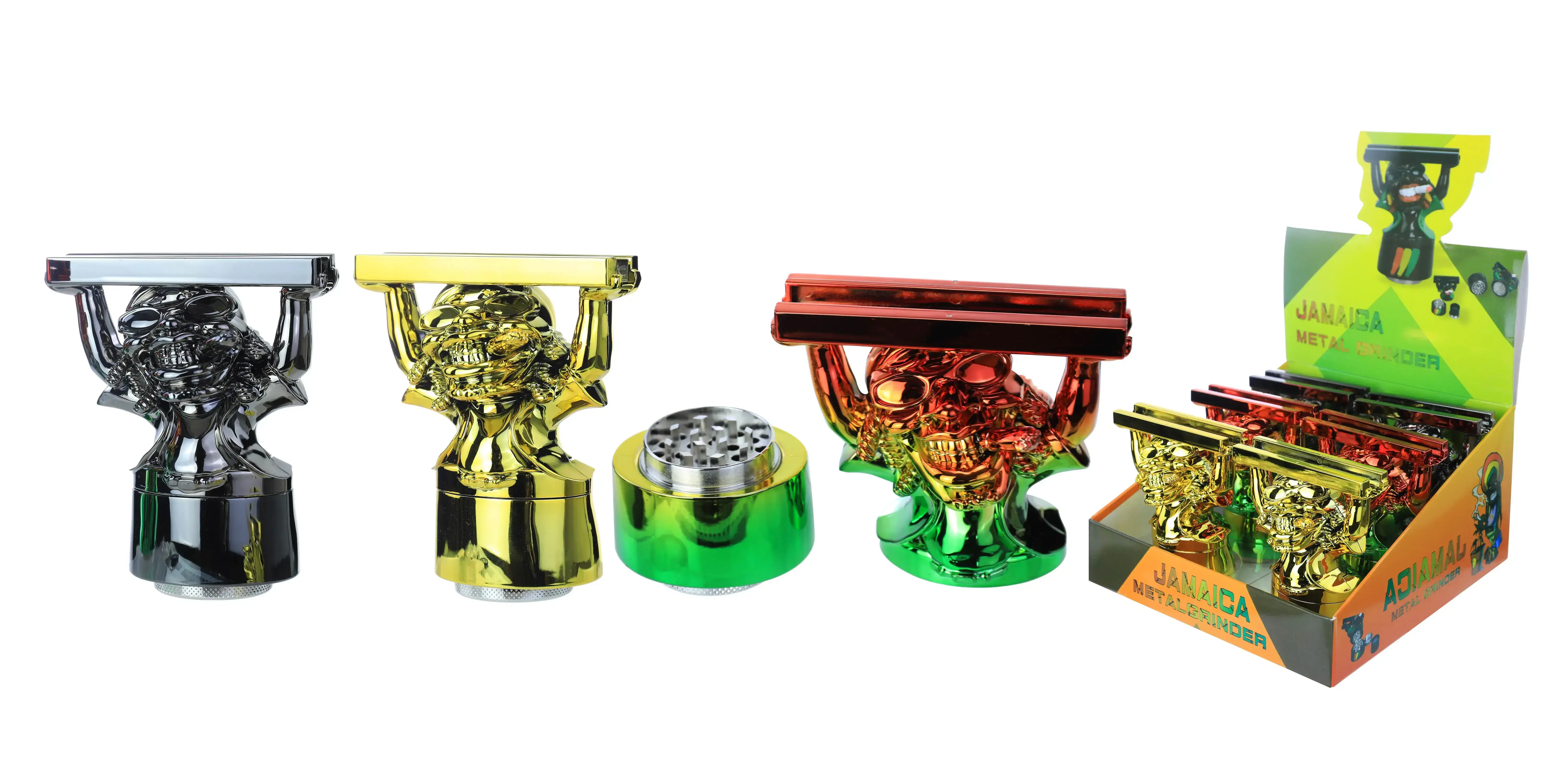 [T-1389-07] Clover Grinder Zinc Alloy 4 Part 6PC Display (GX-2485 102*118MM)