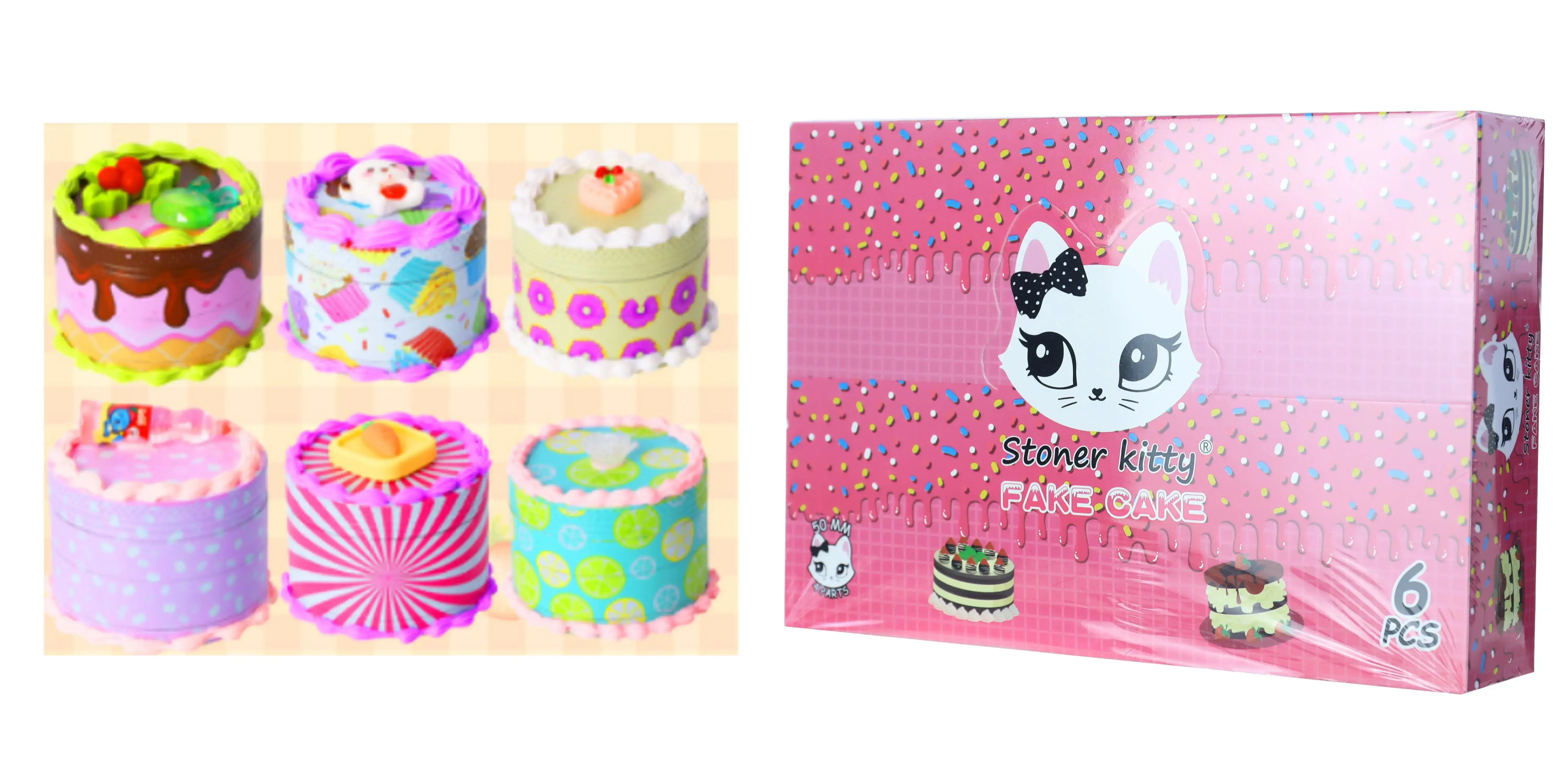 [T-1377-02] Clover Grinder Zinc Alloy  4 Part 6PC Display (GX-2382 40*35MM)