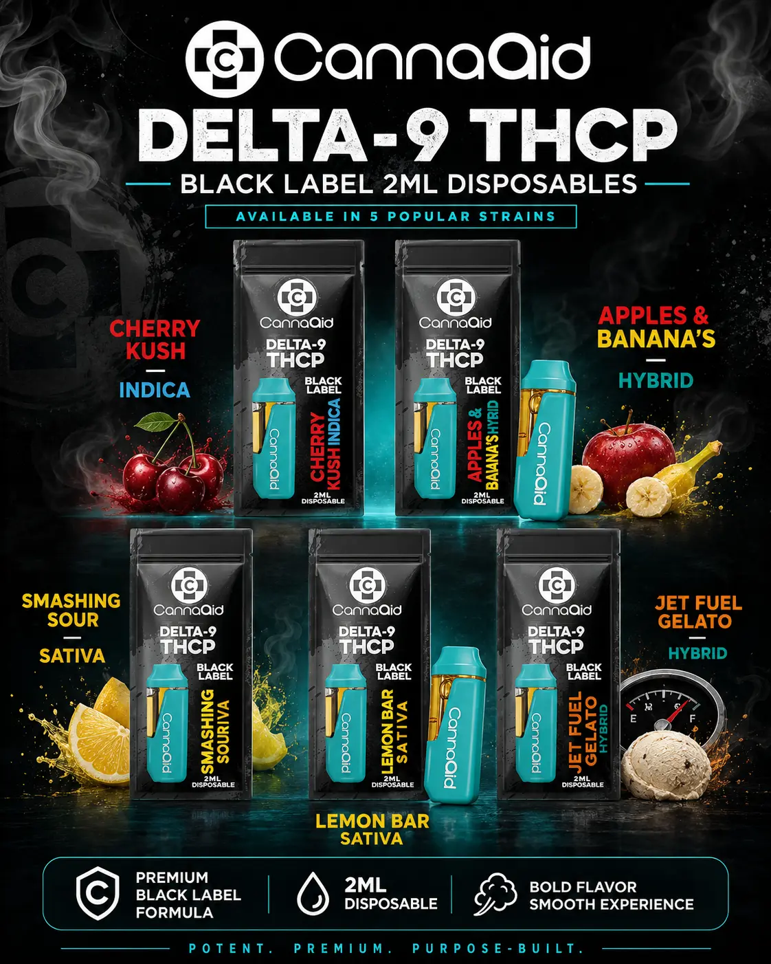[A-0012-04] CannaAid Disposable 2G Black Label (Jet Fuel Gelato (Hybrid))