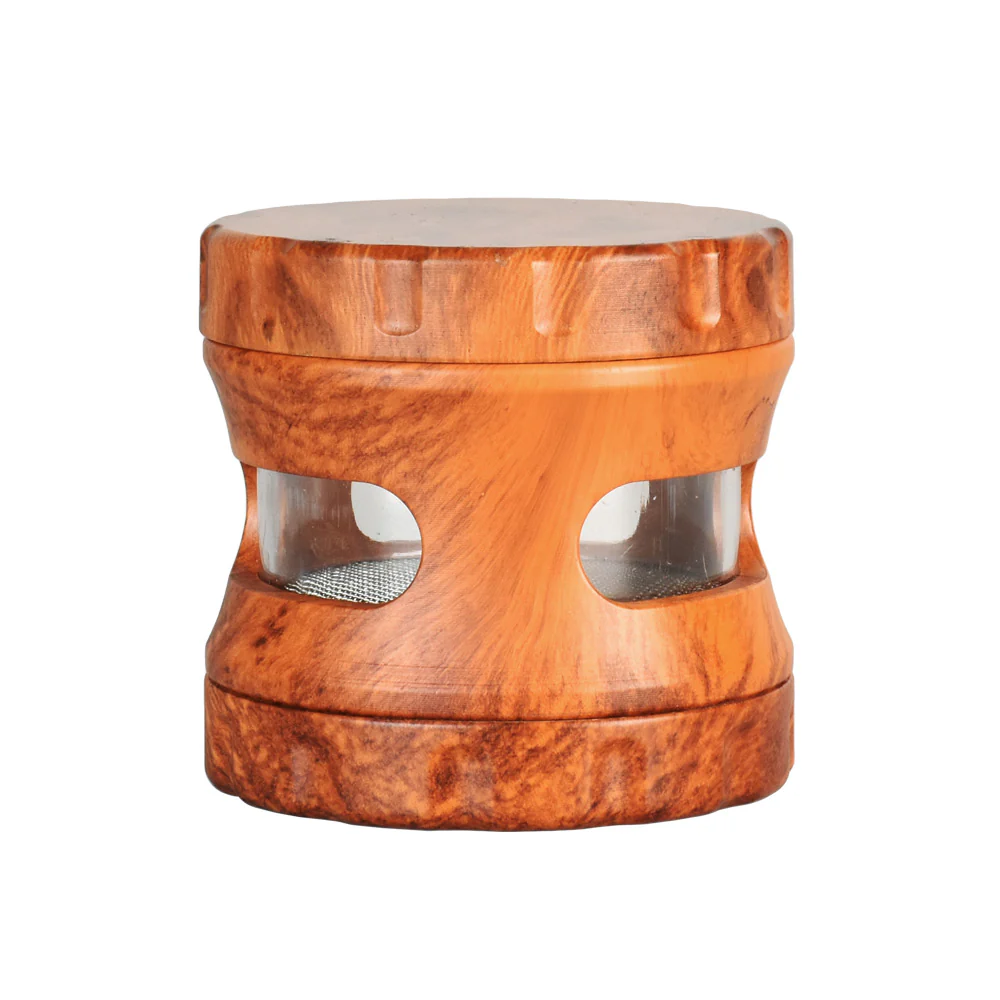 WOOD GRINDER 3 WITH WINDOW DARK WOOD