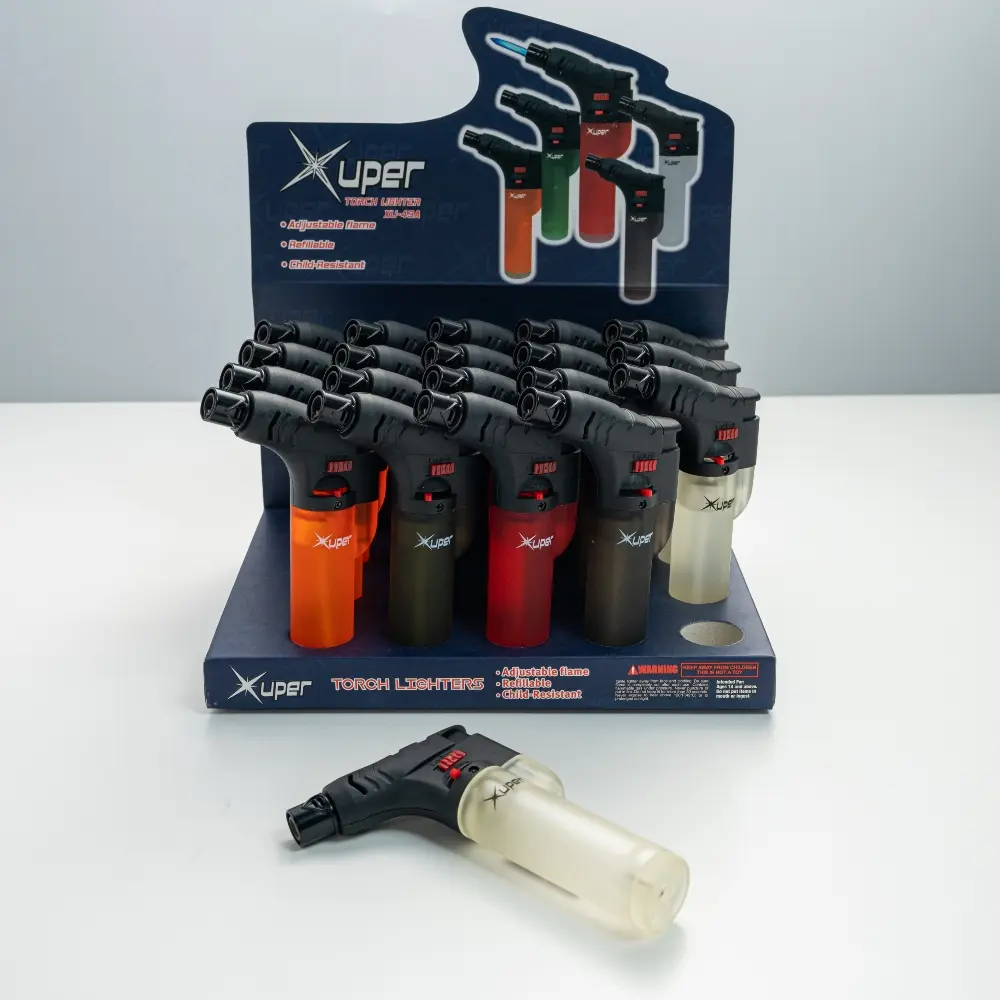 [Q-4184] XUPER TRANSPARENT TORCH 20CT PER DISPLAY