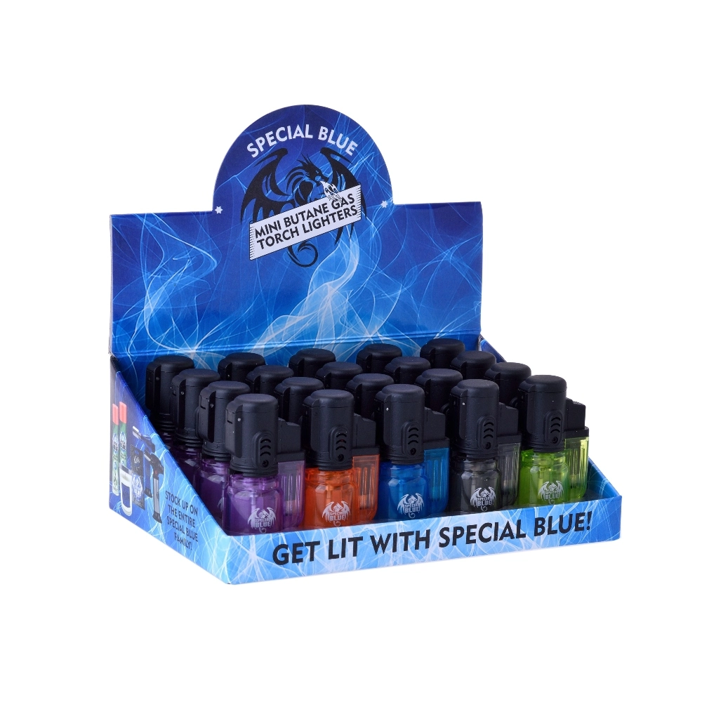 [Q-1526] BULLET CLEAR LIGHTER ASSORTED COLORS - DISPLAY OF 20