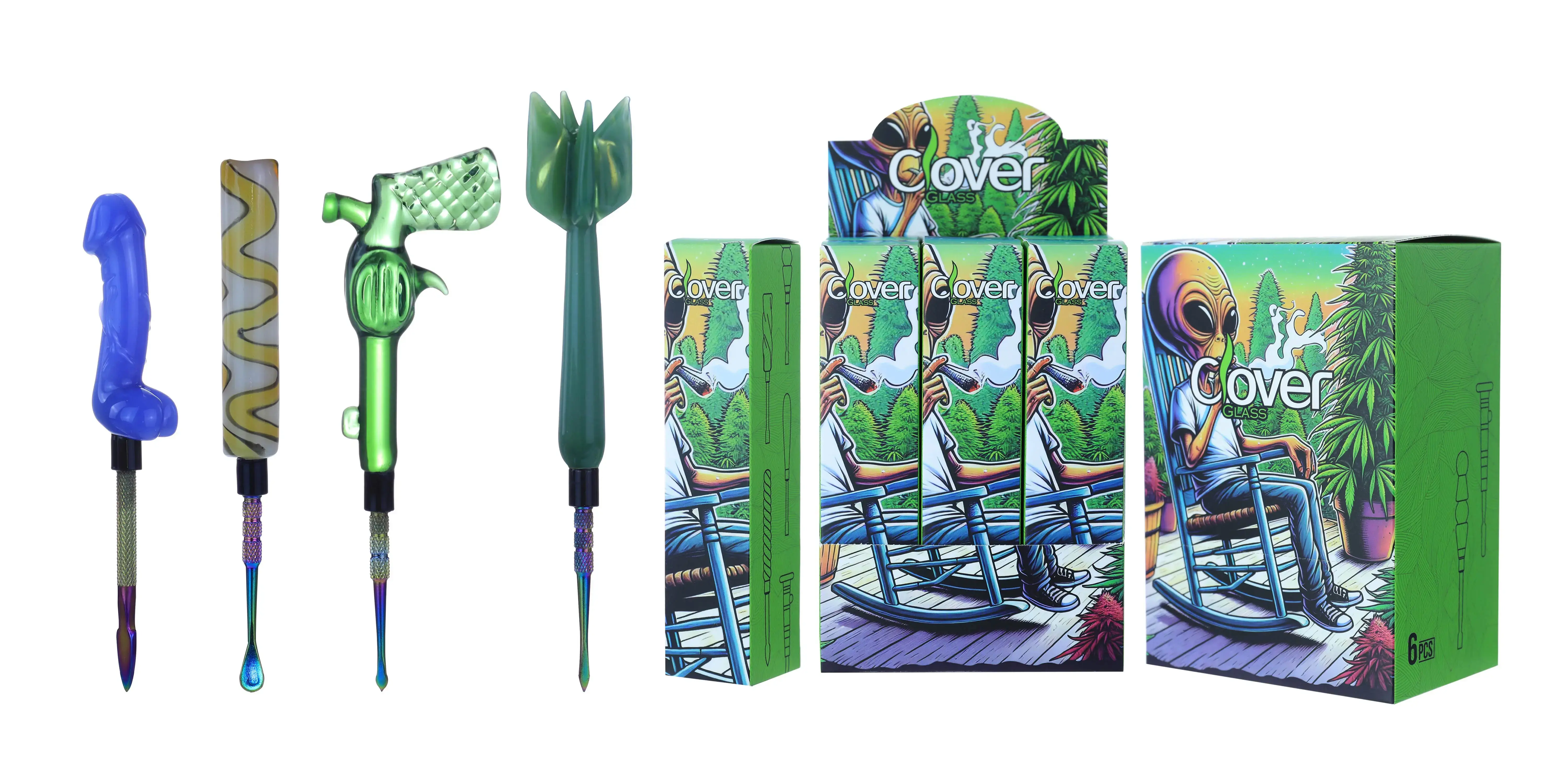 Clover Dab Tools Glass 6PK a Display Mix Color