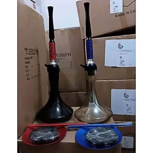 [Q-1639] COLORED VASE WITH WOOD DESIGN STEM ASSORTED