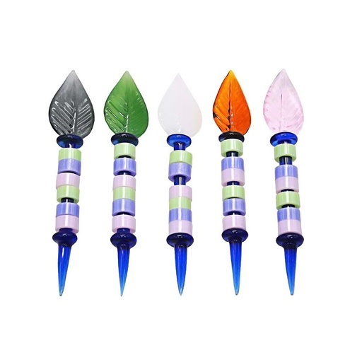 [Q-2213] GLASS LEAF DABBER TOOL WITH BEADS