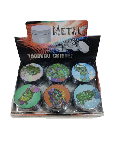 [Q-4930] Grinder Zinc 63MM Full Print Design 100 6PK