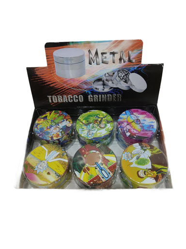 [Q-4925] Grinder Zinc 63MM Full Print Rick & Morty 6PK