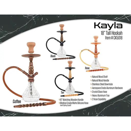 [Q-2583] HOOKAH B.Y.O. 18" KAYLA CLICK TECHNOLOGY 1 HOSE