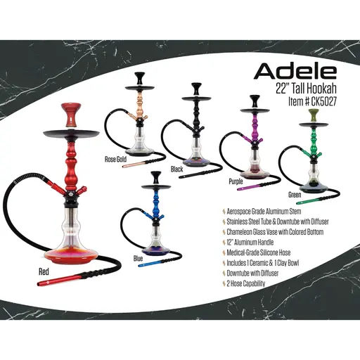 [Q-2588] HOOKAH B.Y.O. 22" ADELE CLICK TECHNOLOGY 1 HOSE